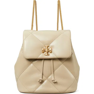 Tory Burch Small Kira Diamond Quilted Leather Backpack In Gray