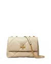 Tory Burch Small Kira Diamond Quilted Leather Convertible Shoulder Bag In Gray