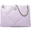 Tory Burch Small Kira Diamond Quilted Leather Shoulder Bag In Purple Heather