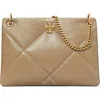 Tory Burch Small Kira Diamond Quilted Leather Shoulder Bag In Taupe Oak