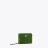 Tory Burch Small Kira Flocked Zip-around Wallet In Green