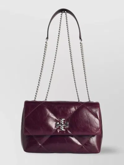 Tory Burch Small Kira Burgundy Leather Crossbody Bag In Red
