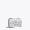 Tory Burch Small Kira Metallic Diamond Quilt Convertible Shoulder Bag In Silver