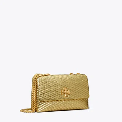 Tory Burch Small Kira Metallic Moto Quilt Convertible Shoulder Bag In Gold