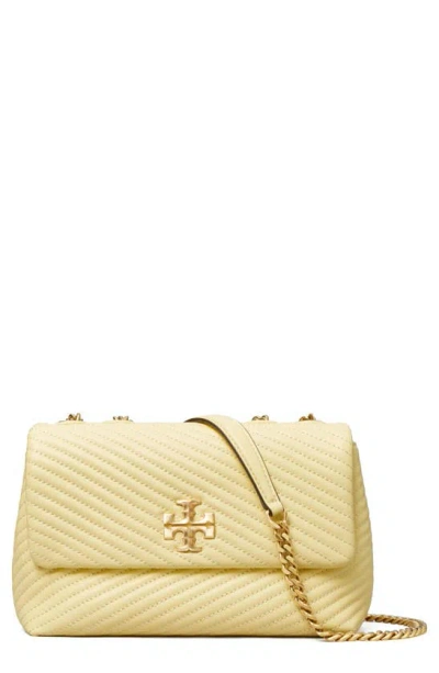 Tory Burch Small Kira Moto Quilted Leather Convertible Crossbody Bag In Lemon