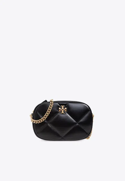 Tory Burch Small Kira Quilted Leather Camera Bag In Black
