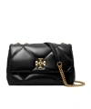 Tory Burch Shoulder Convertible Kira Shoulder Bag With Diamante Trapuntatura In Black