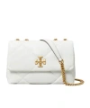 Tory Burch Kira Diamond Quilted Leather Small Convertible Shoulder Bag In White