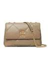 Tory Burch Kira Diamond Small Leather Shoulder Bag In Nude