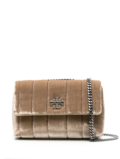 Tory Burch Small Kira Velvet Shoulder Bag In Brown