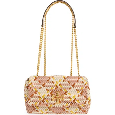 Tory Burch Small Kira Woven Leather Crossbody Bag In Multi