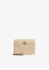 Tory Burch Small Kira Zip-around Wallet In Cream