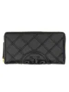 Tory Burch Fleming Continental Wallet In Leather In Black