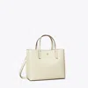 Tory Burch Small Leather Tote In New Ivory/devon Sand
