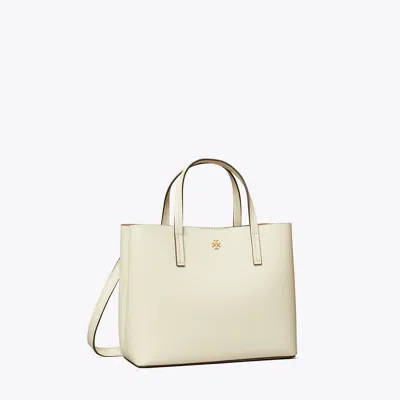 Tory Burch Small Leather Tote In New Ivory/devon Sand