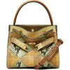 Tory Burch Small Lee Radziwill Diamond Exotic Leather Double Bag In Multi