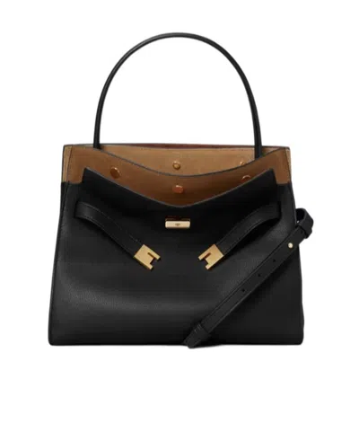 Tory Burch Small Lee Radziwill Double Bag In Black