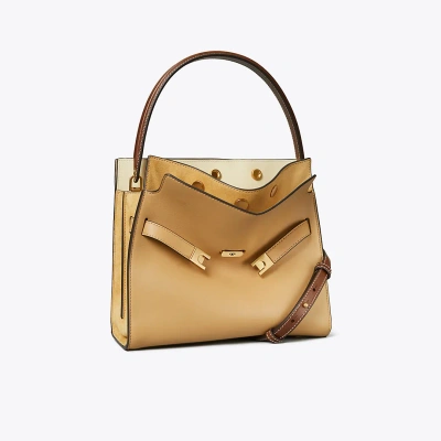 Tory Burch Small Lee Radziwill Double Bag In Neutral