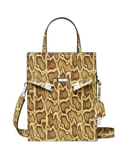 Tory Burch Small Lee Radziwill Exotic Tote Bag In Yellow