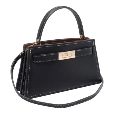 Tory Burch Small Lee Radziwill Handbag In Black