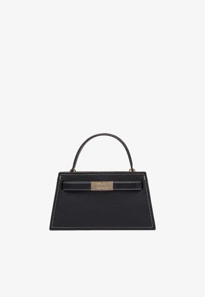 Tory Burch Small Lee Radziwill Handbag In Black