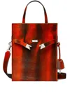 Tory Burch Small Lee Radziwill Calf Hair Shopper In Red