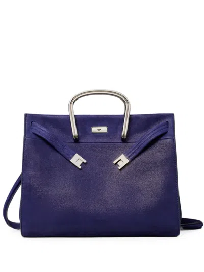 Tory Burch Small Lee Radziwill Suede Tote Bag In Purple