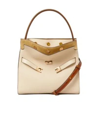 Tory Burch Petite Lee Radziwill Leather Bag In New Cream