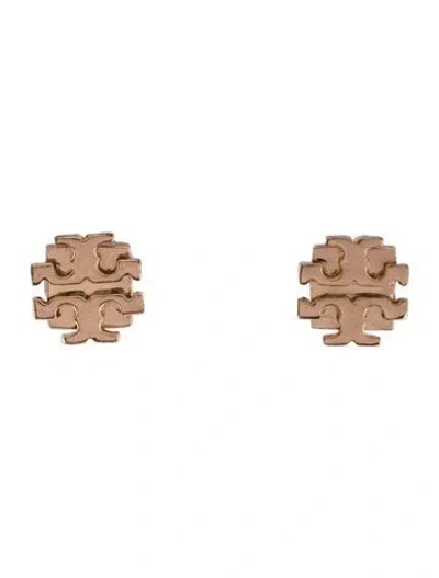 Pre-owned Tory Burch Small Logo Stud Earrings In Multi