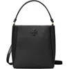 Tory Burch Mcgraw Leather Bucket Bag In Black