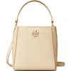 Tory Burch Small Mcgraw Leather Bucket Bag In Brie
