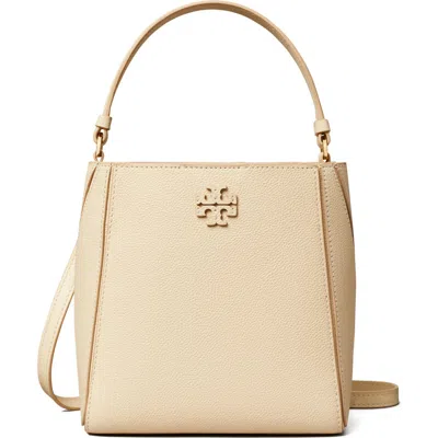 Tory Burch Small Mcgraw Leather Bucket Bag In Brie