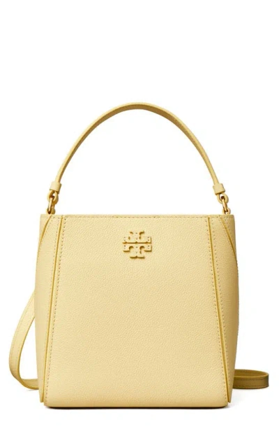 Tory Burch Small Mcgraw Leather Bucket Bag In Lemon