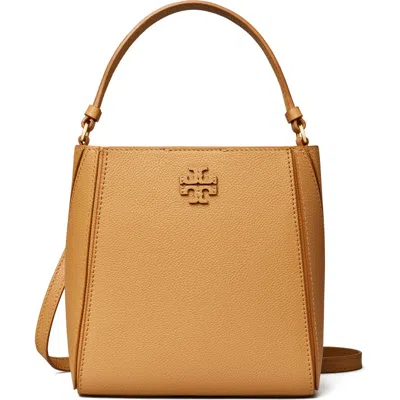 Tory Burch Small Mcgraw Leather Bucket Bag In Tiramisu