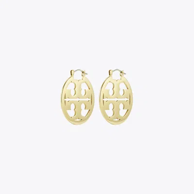 Tory Burch Small Miller Hoop Earrings In Gold