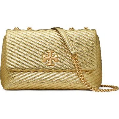 Tory Burch Small Moto Quilted Metallic Leather Convertible Shoulder Bag In Gold