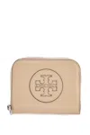 Tory Burch Small Organic Ella Wallet In Beige