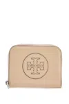 Tory Burch Small Organic Ella Wallet In Beige
