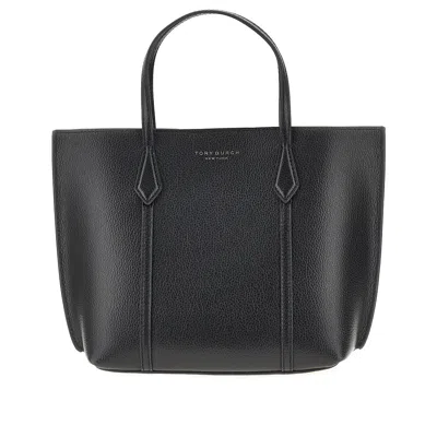 Tory Burch Small 'perry' Leather Shopping Bag In Black