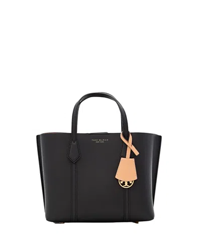 Tory Burch Small Perry Leather Tote Bag In Black