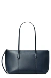 Tory Burch Small Perry Leather Zip Tote In Blue