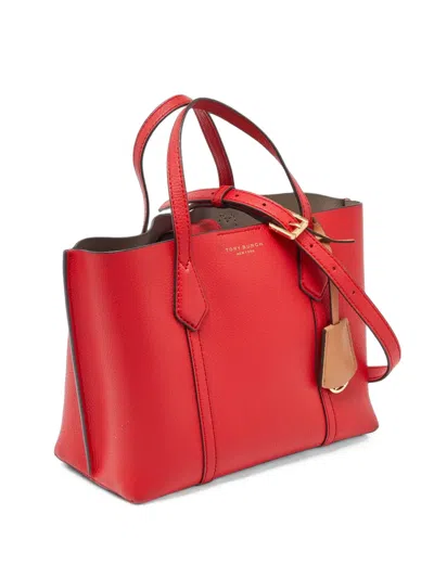 Pre-owned Tory Burch Small Perry Triple-compartment Tote Bag In Red