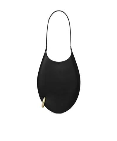 Tory Burch Small Pierced-detail Leather Shoulder Bag In Black