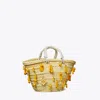Tory Burch Small Raffia Embroidered Tote In Pattern