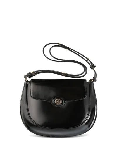 Tory Burch Small Robinson Flap Bag In Black