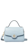 Tory Burch Robinson Spazzolato Small Top Handle Bag In Pale Blue/gold