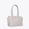 Tory Burch Small Robinson Pebbled Tote In Bay Gray