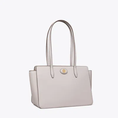 Tory Burch Small Robinson Pebbled Tote In Bay Gray