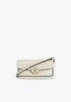 Tory Burch Brushed East West Shoulder Bag With Brass In Cream