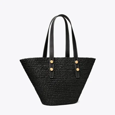 Tory Burch Small Romy Basket Tote In Black